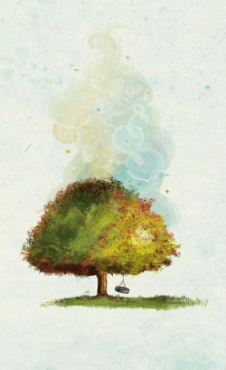 大树下大树下的秋千海报高清图片