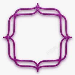 紫色创意几何体画框素材