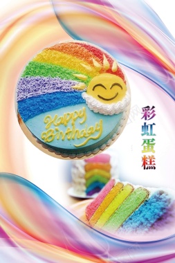 彩色烘焙蛋糕海报背景背景
