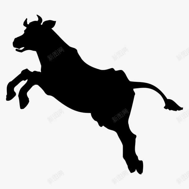 跃起的牛跳动的牛牛剪影矢量图ai免抠素材_88icon https://88icon.com 卡通 有角的动物 牛 牛剪影 牛形状 矢量图 跃起的牛 跳动的牛