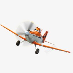 卡通橙色飞机图标素材