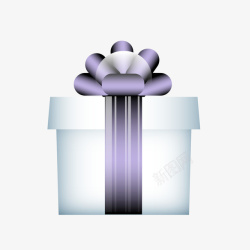 手绘紫色礼物盒素材