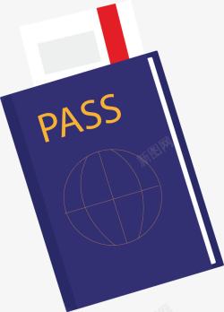旅游护照和飞机票矢量图素材