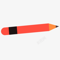红黑色日用学习铅笔矢量图素材