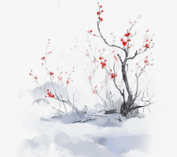 中国文化传统冬古风水墨梅花高清图片