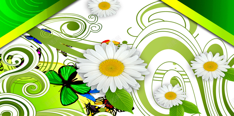 绿色背景上的对话框H5素材背景psd设计背景_88icon https://88icon.com 绿色背景 对话框 植物 花朵 花纹 花瓣 H5素材 PSD背景