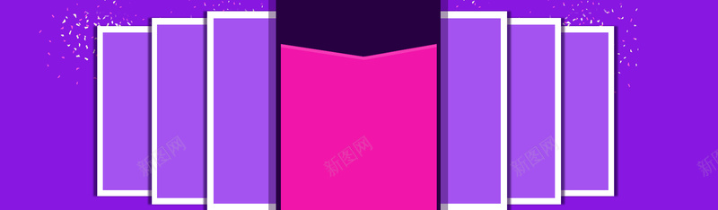 时尚单品促销季几何紫色banner背景