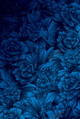 高端蓝色花卉海报背景背景
