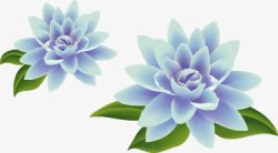 手绘蓝色梦幻艺术花朵素材