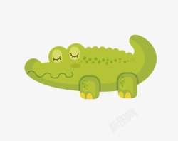 卡通绿色的鳄鱼素材