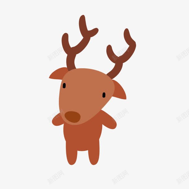 手绘卡通可爱驯鹿png免抠素材_88icon https://88icon.com 卡通驯鹿 可爱 圣诞节驯鹿 手绘驯鹿 棕色 驯鹿