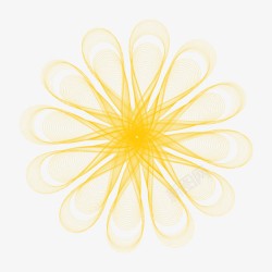 黄色科技感网状花朵素材