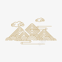 曲线中国风创意古典山纹云纹高清图片