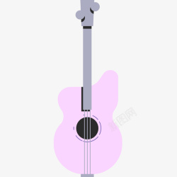 卡通二维粉色吉他素材