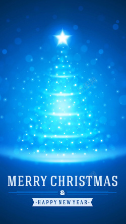 简约蓝色圣诞节祝语蓝色星光圣诞节矢量H5背景高清图片