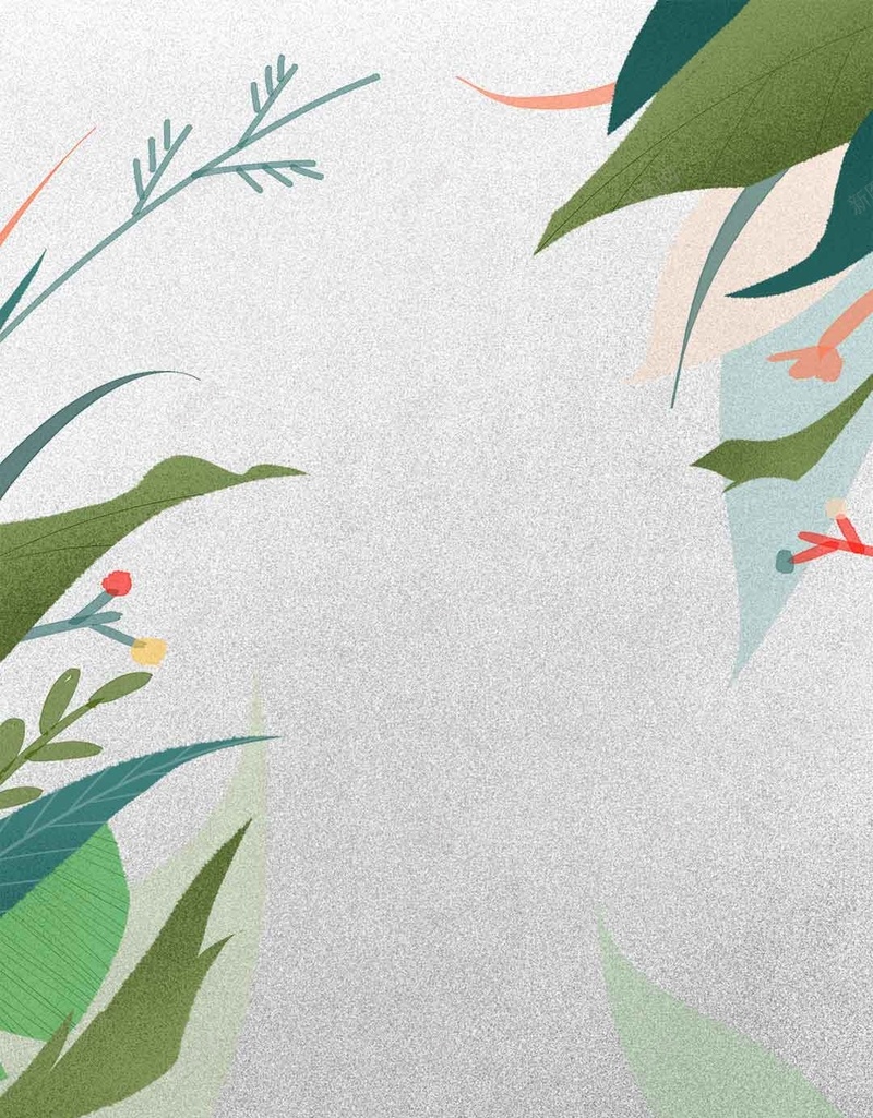 花草植物手绘插画商业H5背景素材psd设计背景_88icon https://88icon.com 六月 少女 手绘 文艺 清新 植物 花草 插画 商业H5背景素材