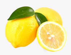 柠檬切片和冰块两个柠檬一个切片高清图片