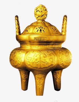 金色烟炉png免抠素材_88icon https://88icon.com 中国风 元素 古代 古典 古铜 金属