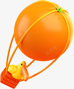礼物气球橘色小鸟旅游氢气球素材