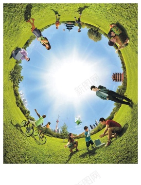 草地海报背景背景