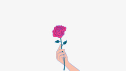 手绘爱情的玫瑰花素材