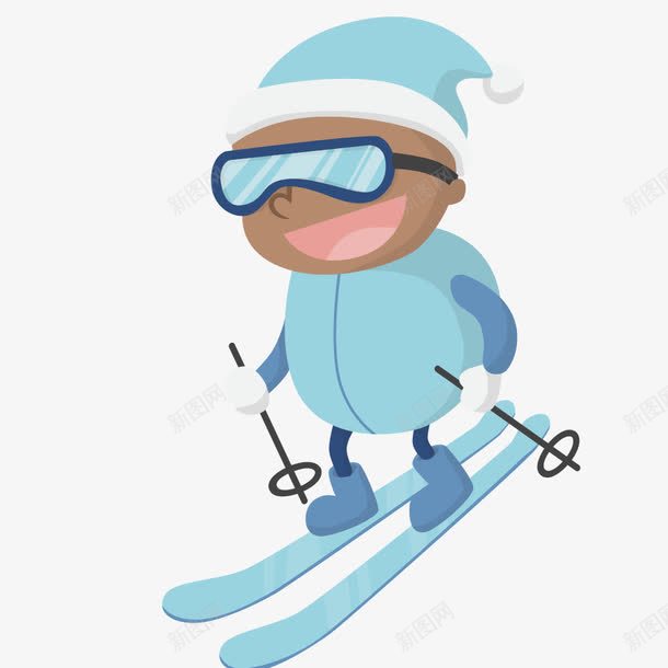 蓝色滑雪的人物png免抠素材_88icon https://88icon.com png图形 人物 滑雪 蓝色 装饰