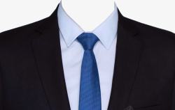 证件照抠图黑色西装领带蓝色高清图片