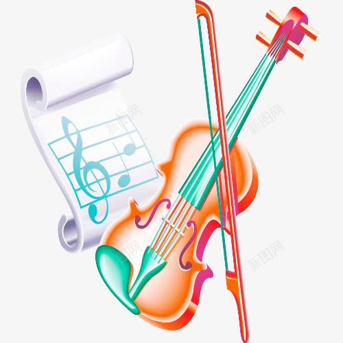 卡通小提琴png免抠素材_88icon https://88icon.com 免抠 小提琴 精美 美图 音乐