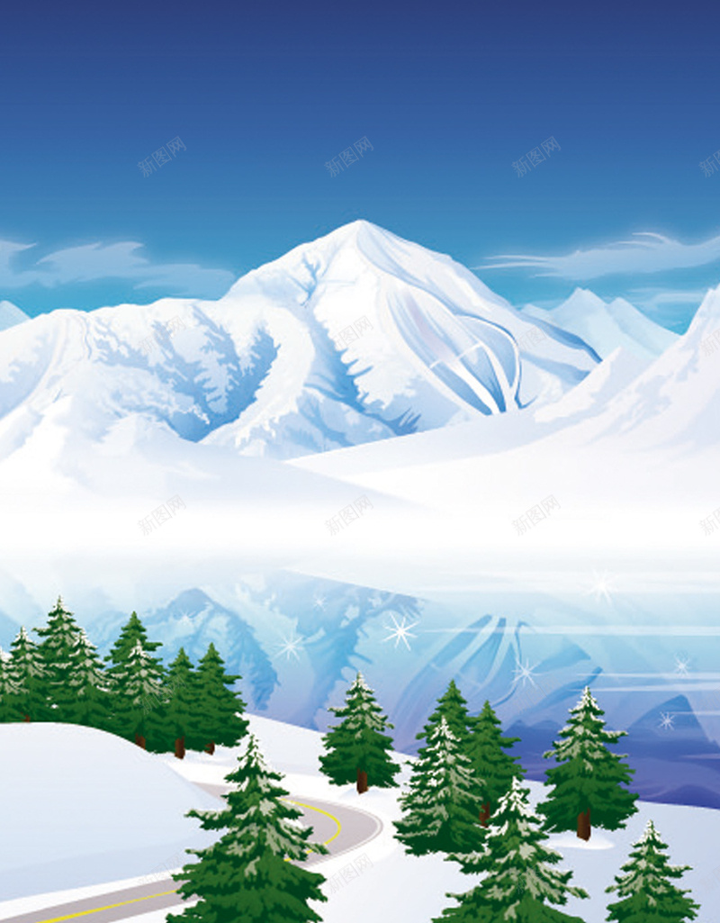 雪山下的公路H5背景jpg设计背景_88icon https://88icon.com 公路 冬季 卡通 树木 清新 雪山 童趣 手绘