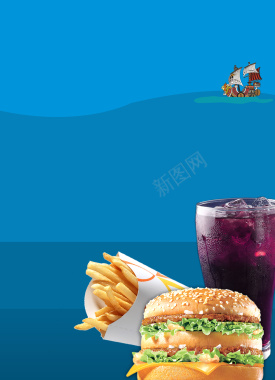 汉堡美食海报背景模板背景