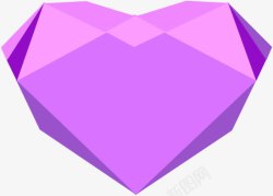 紫色立体爱心素材