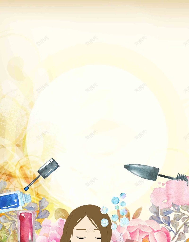 化妆品美妆护肤时尚广告背景psd设计背景_88icon https://88icon.com 化妆广告 化妆背景 化妆镜 指甲油 睫毛膏 粉扑 美容 美容化妆 美容背景