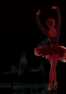 大气简约夜晚舞者芭蕾舞培训海报背景背景