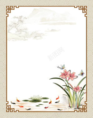 中国风古典展板背景素材背景