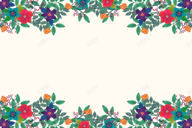 彩色手绘花丛矢量简约背景eps设计背景_88icon https://88icon.com 小清新 彩色 手绘 文艺 矢量 简约 素材 背景 花丛 矢量图