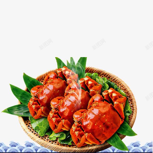 大杂蟹和叶子png免抠素材_88icon https://88icon.com 叶子 大杂蟹 框子 美食