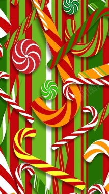 彩色手绘条纹圣诞H5背景背景