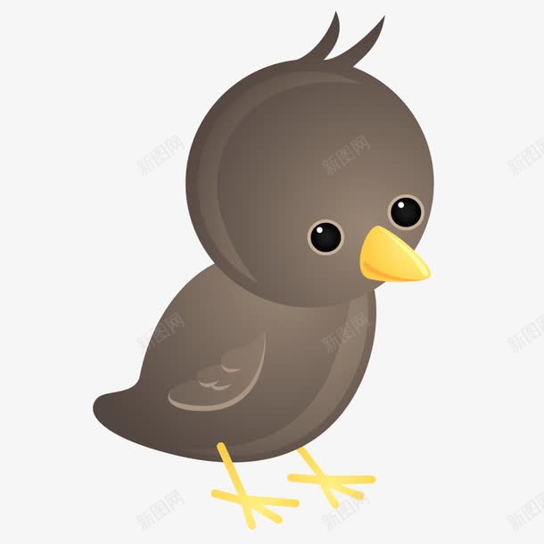 灰色可爱小鸟麻雀png免抠素材_88icon https://88icon.com 可爱 小鸟 灰色 麻雀