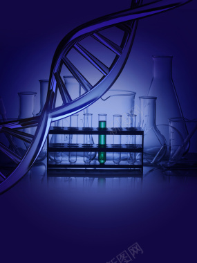 蓝色医学仪器DNA科技背景背景
