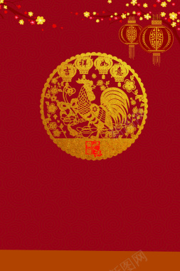 春节红色复古背景素材背景