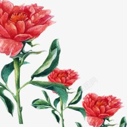 七夕红色卡通手绘花朵素材