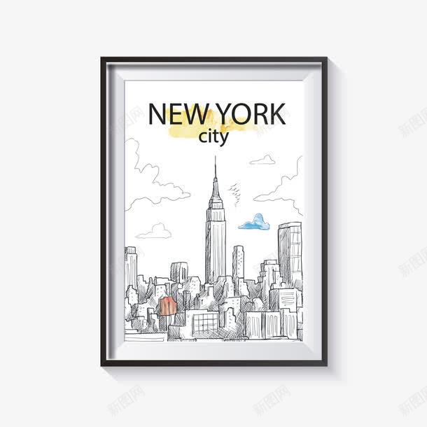 创意手绘纽约城市建筑群png免抠素材_88icon https://88icon.com 创意城市 建筑 手绘 海报 纽约