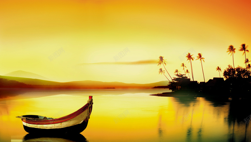 河面上的小船背景素材jpg设计背景_88icon https://88icon.com 河面 小船 树 金色 黄色 梦幻 背景 摄影 风景
