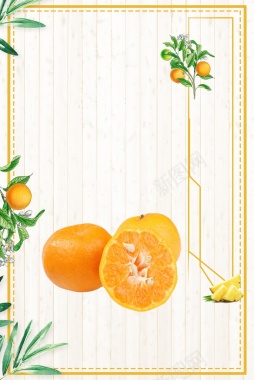 小清新新鲜蜜桔水果海报背景背景
