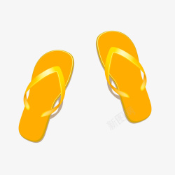 黄色拖鞋素材