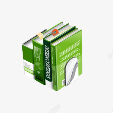 绿色质感书籍图标图标