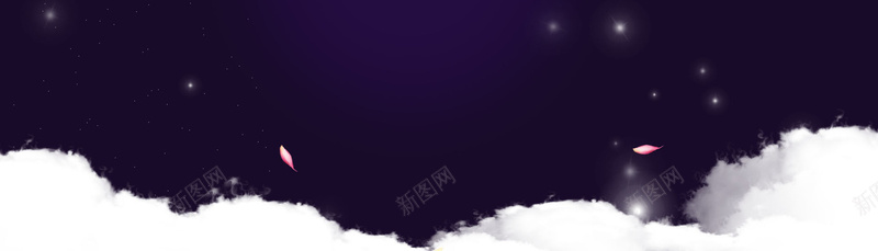 纯色云海报PSD模板psd设计背景_88icon https://88icon.com PSD banner 夜空 星星 漂浮元素 白云 纯色背景 花瓣 通用模板