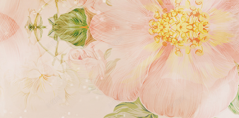 唯美清新文艺手绘花朵背景psd设计背景_88icon https://88icon.com 唯美 手绘 文艺 橙色 淡雅 清新 素材 背景 花朵
