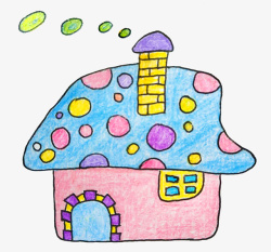 创意手绘卡通蘑菇房子素材