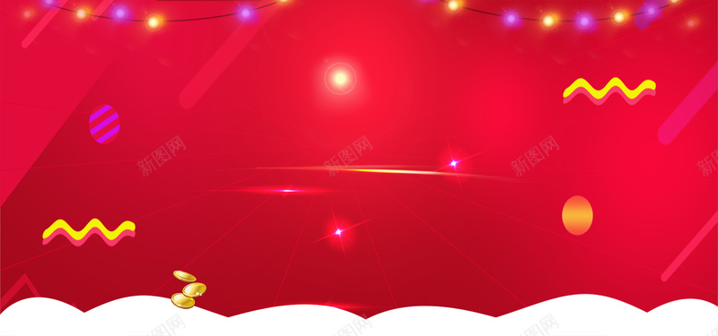 节日促销背景psd设计背景_88icon https://88icon.com 红色 彩条 星星 喜庆 喜悦